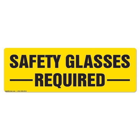 Safety Glasses Required 16in Non-Slip Floor Marker